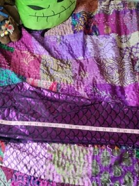 Purple Mermaid Scale Vintage Leggings 1980s